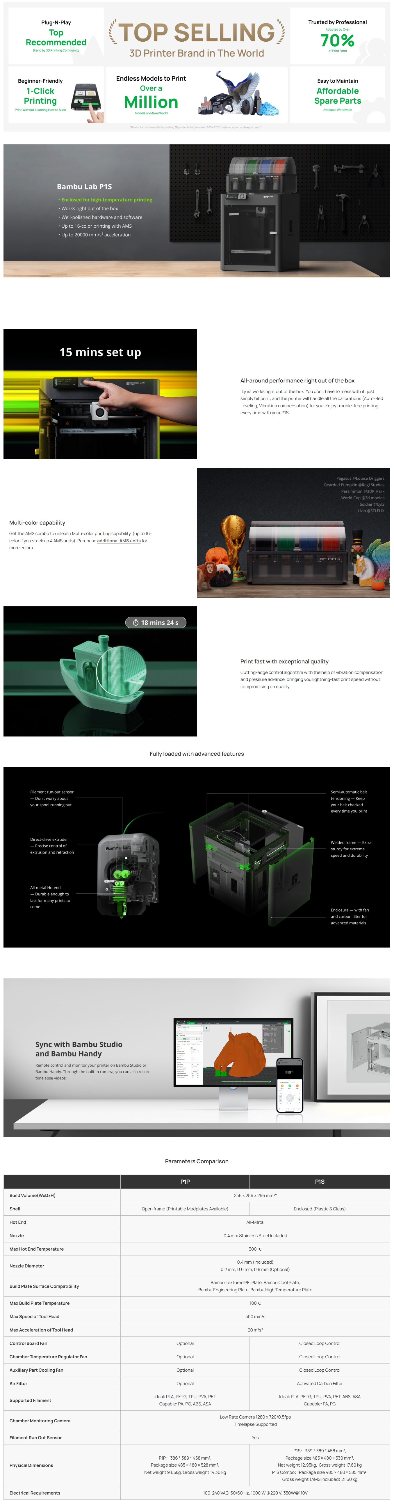 Bambu Lab P1S Filament 3D Printer
