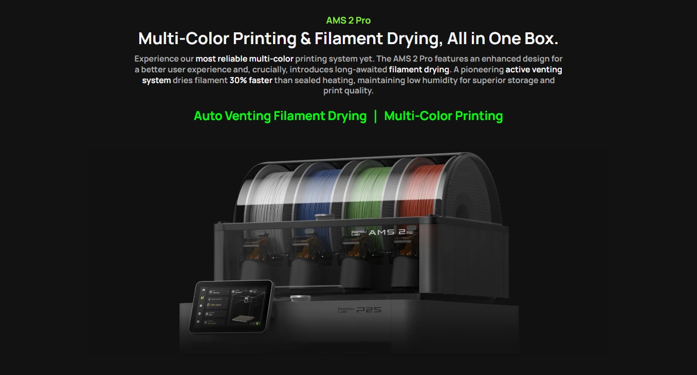Bambu Lab P2S Filament 3D Printer Combo with AMS 2 Pro