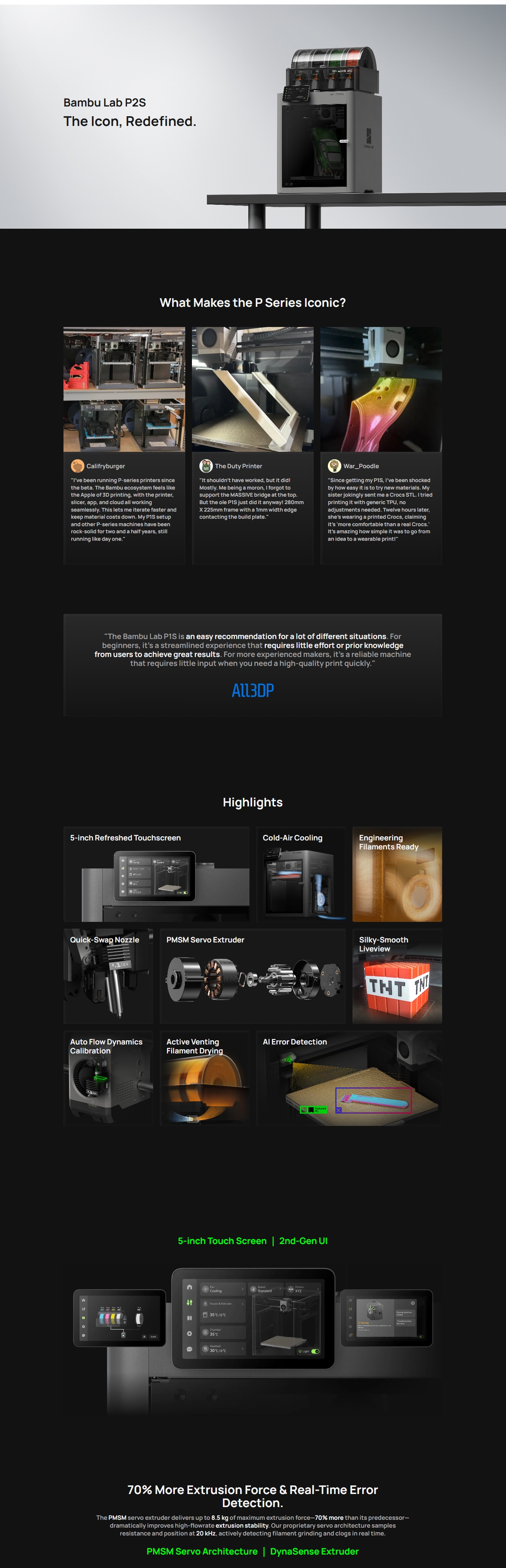 Bambu Lab P2S Filament 3D Printer Combo with AMS 2 Pro