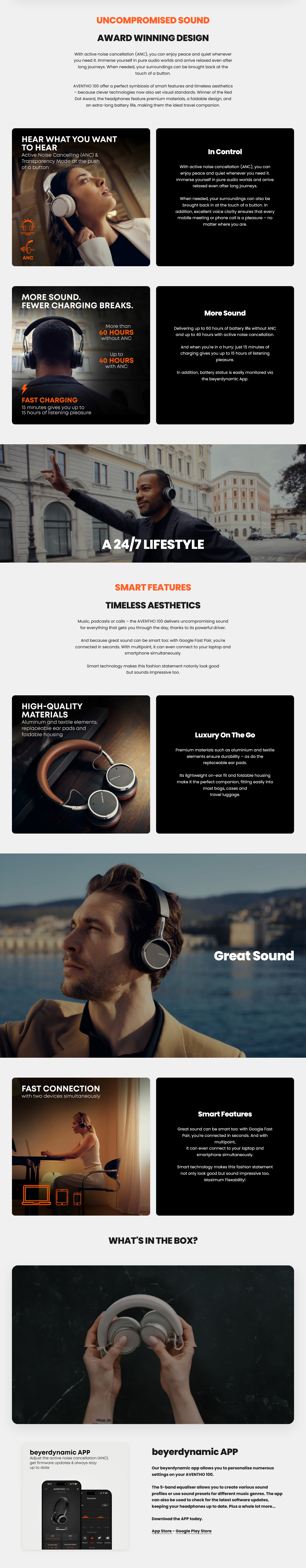 Beyerdynamic AVENTHO 100 Noise Cancellation Headphones - Black