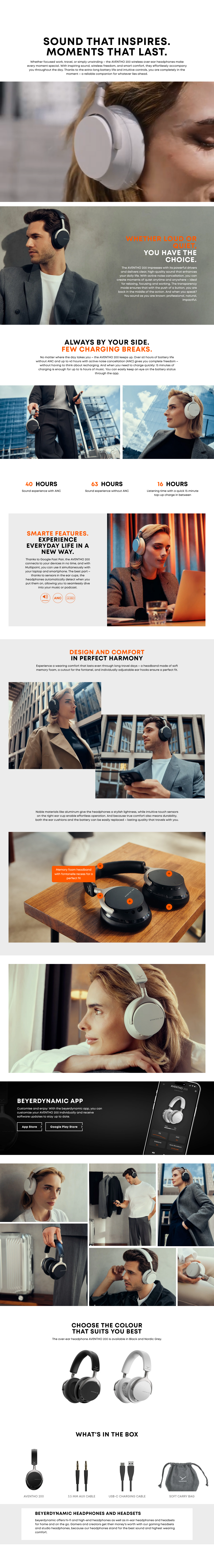 Beyerdynamic AVENTHO 200 Wireless ANC Headphones - Black