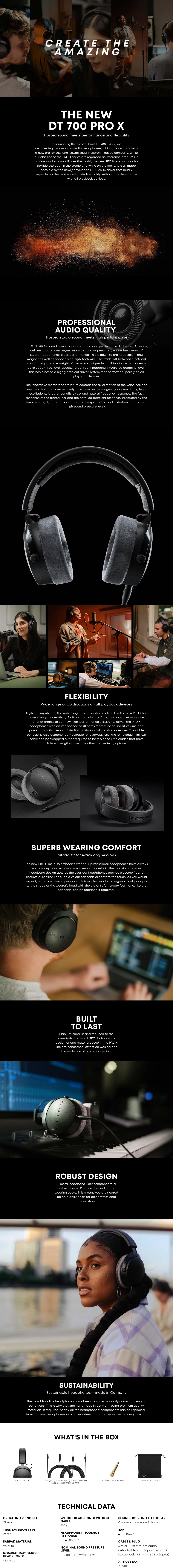 Beyerdynamic DT 700 PRO X Closed-Back Studio Headphones - Desktop Overview 1
