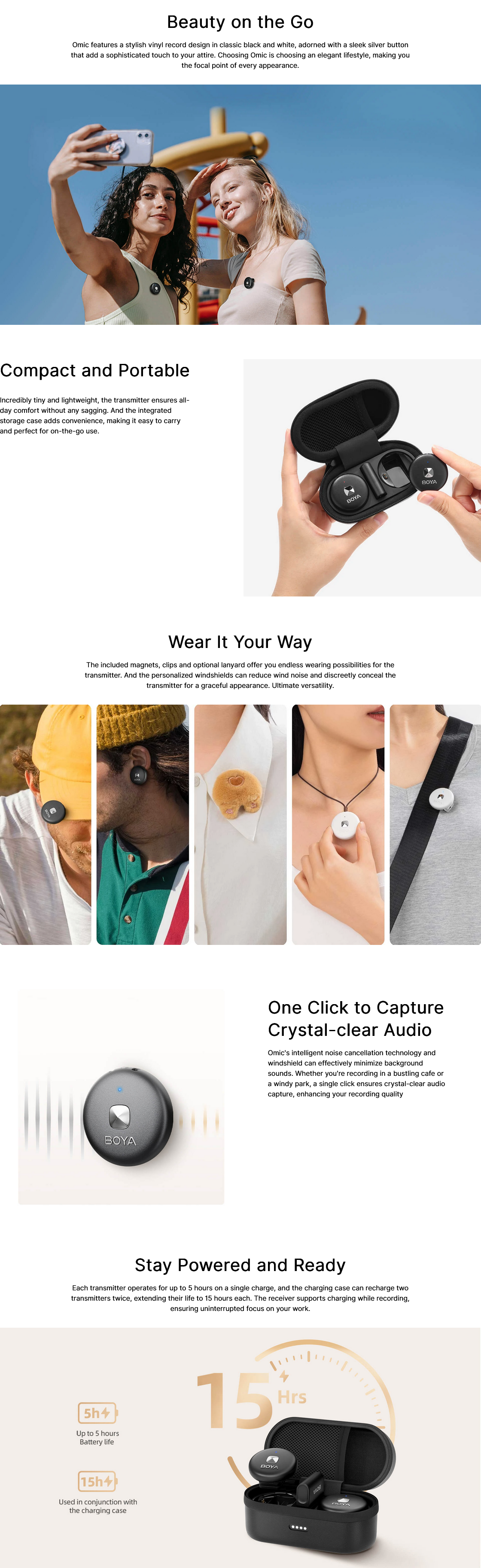 Boya Omic-U Wireless Lavalier Microphone USB-C Devices