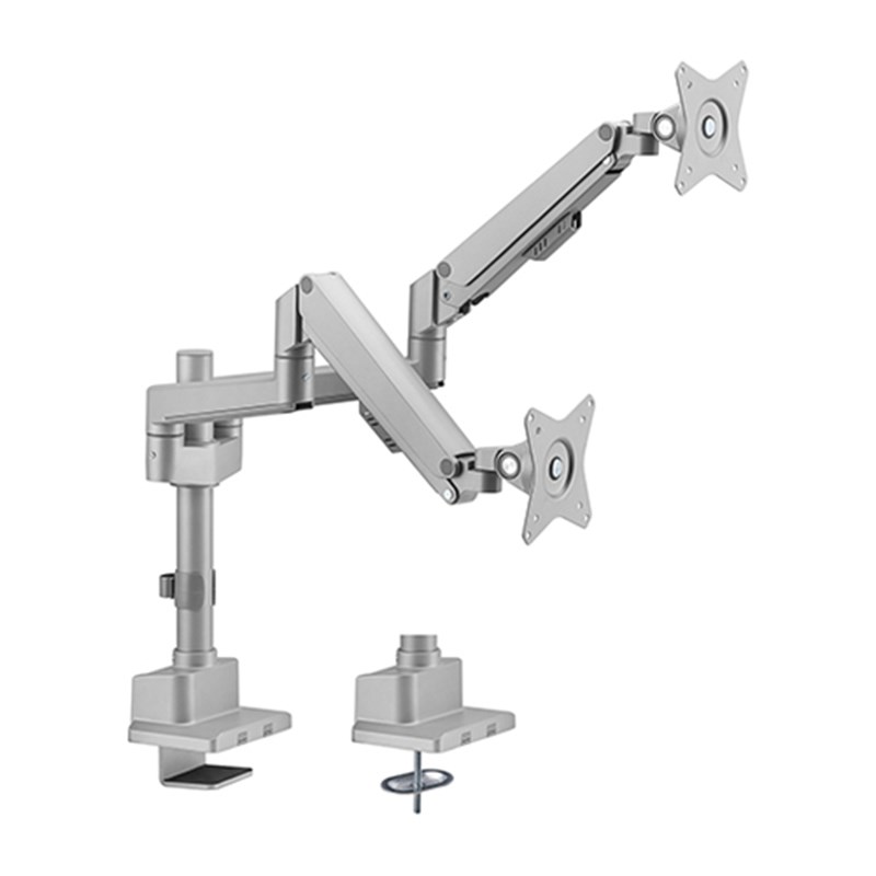 Brateck Dual Monitor Thin Gas Spring Monitor Arm 17"32" Matte Grey
