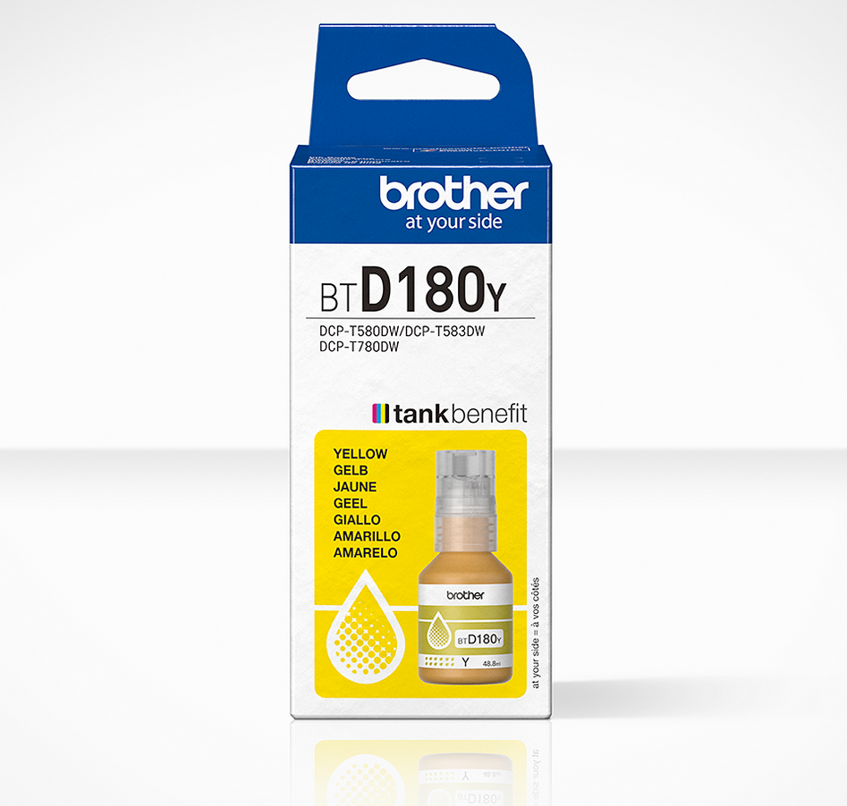 Brother BTD180BK High-Yield Colour Ink Bottle - Yellow