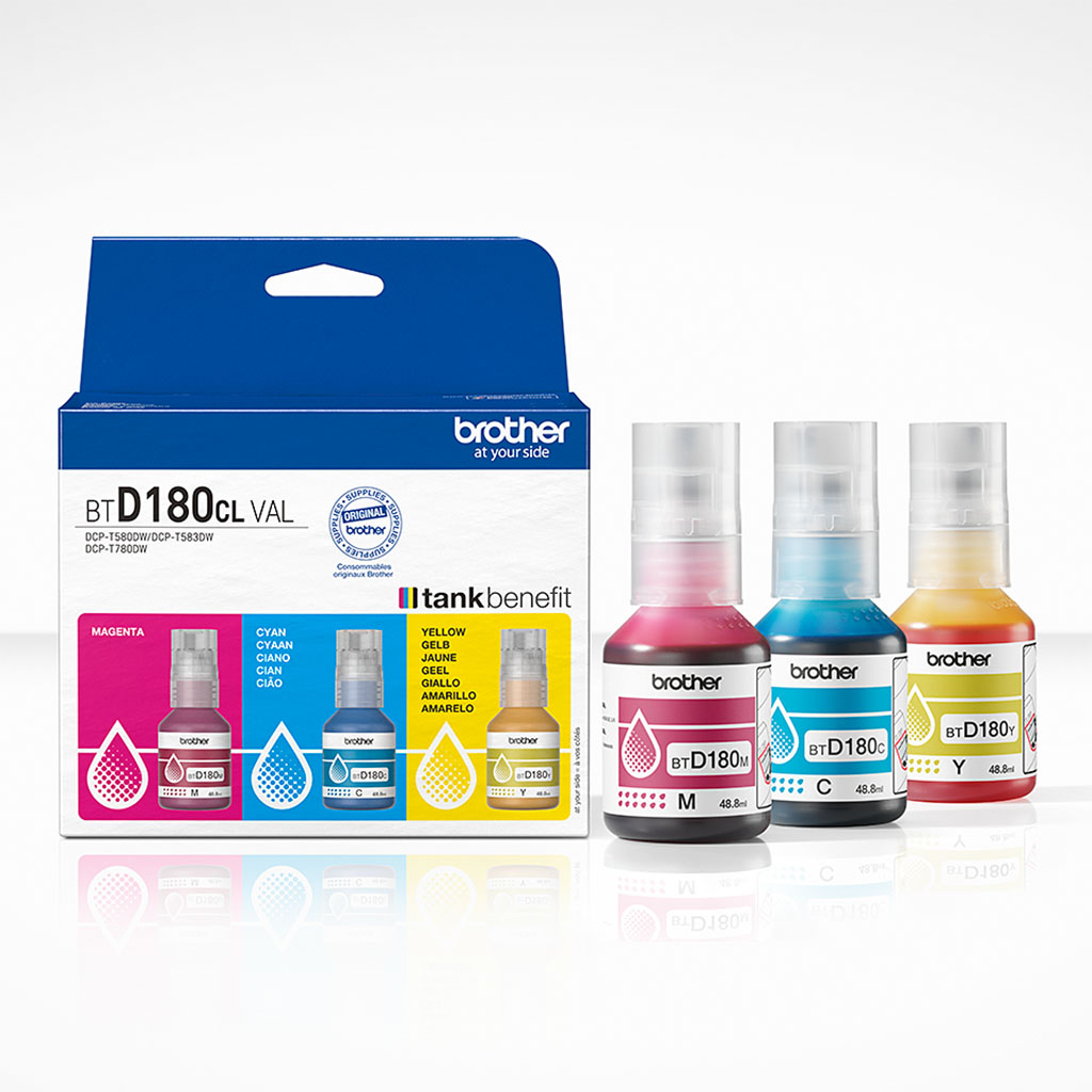 Brother BTD180CLVAL High-Yield Colour Ink Bottle - Multipack ...