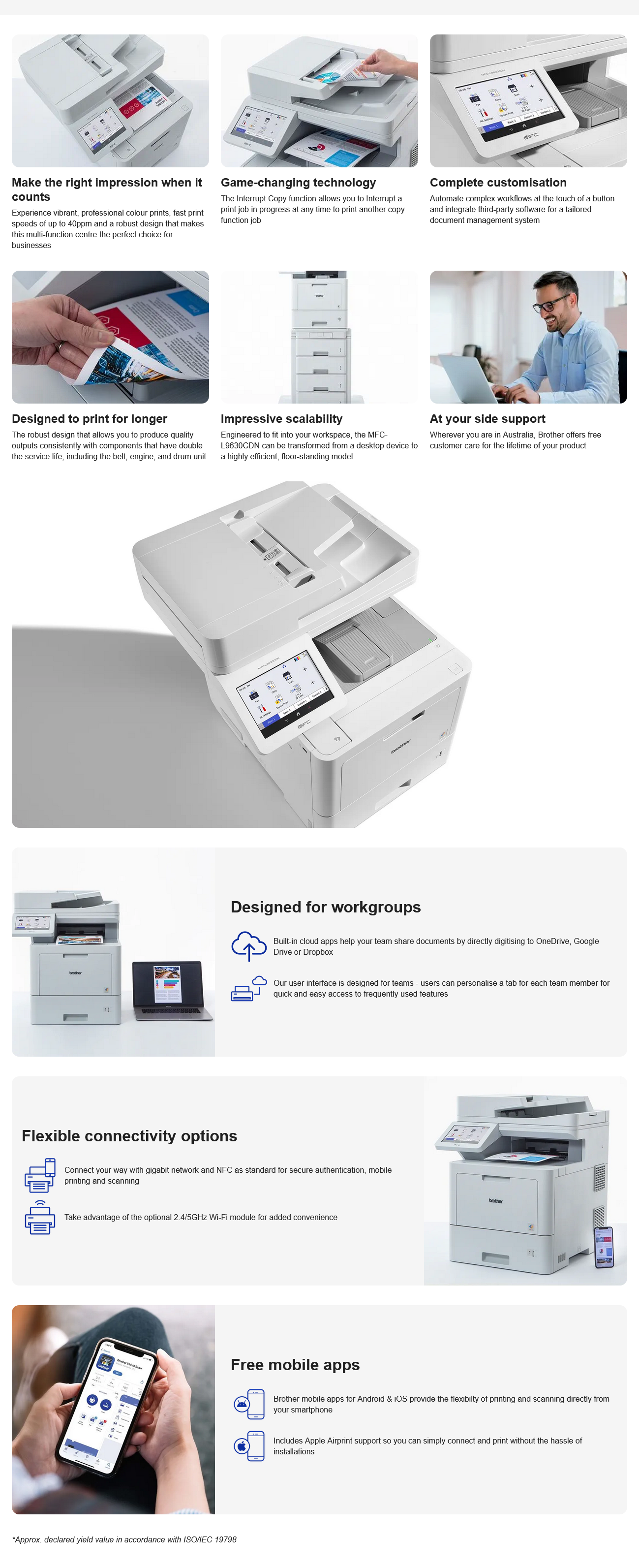 Brother MFC-L9630CDN Professional Colour Wireless Multi-Function Laser Printer - Up To 40ppm