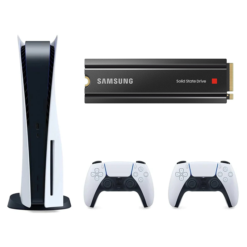 Bundle Deal PS5 Console with 2 Controllers + Samsung 980 Pro 2TB SSD