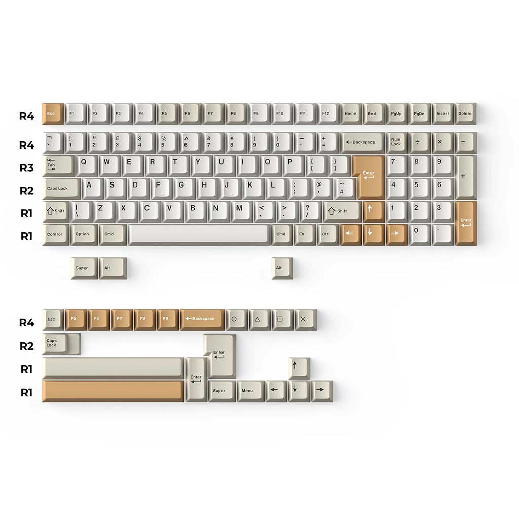 Keychron Cherry Profile Double-shot PBT Keycaps Set - Camel (218 Keys ...