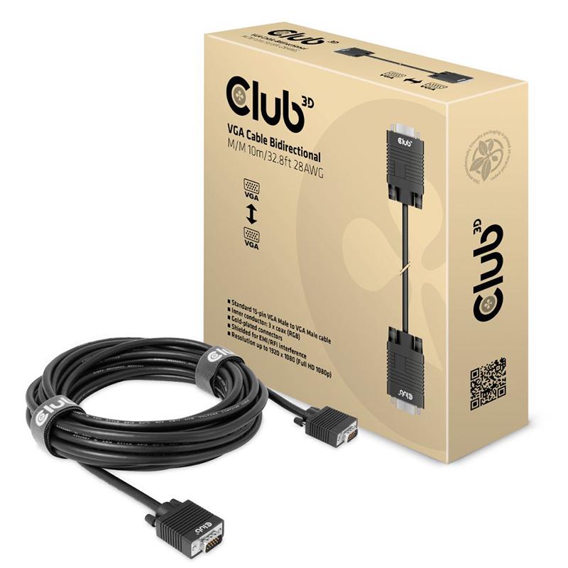 Club 3D 10m Bidirectional VGA Cable CAC1710 Mwave