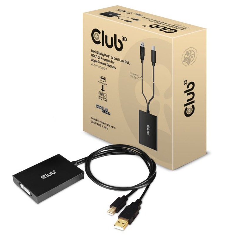 Club 3D Mini DisplayPort to Dual Link DVI Active Adapter CAC