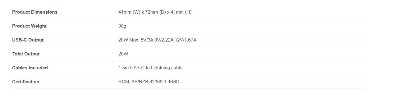 Comsol 20W USB-C Wall Charger + 1.5m USB-C to Lightning Cable