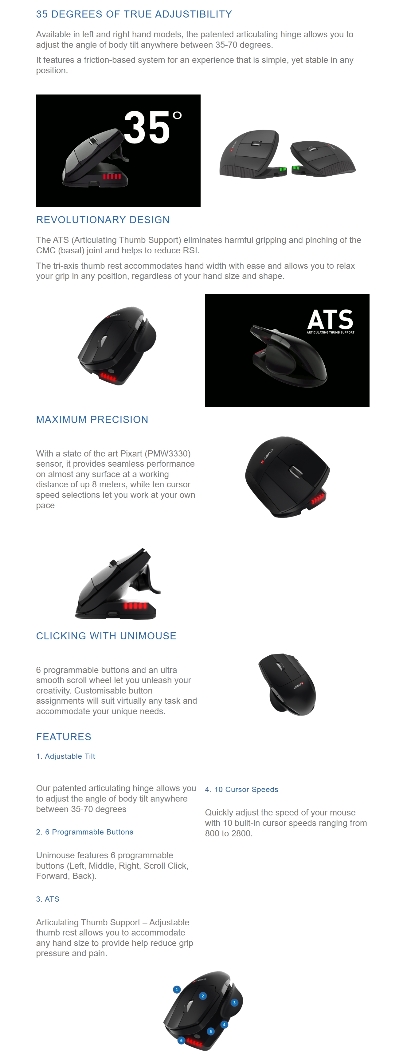 Contour Unimouse Right Hand Wired Mouse