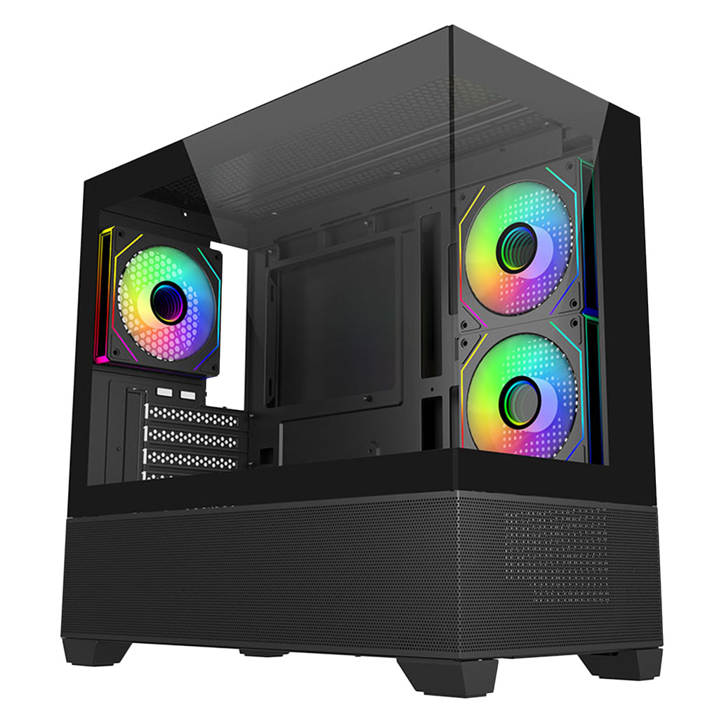Cooler Master Elite 490 ARGB Tempered Glass Micro-ATX Case - Black ...