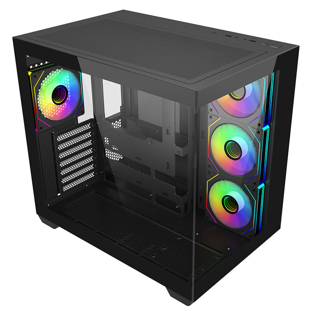 Cooler Master Elite 681 Tempered Glass Mid-Tower ATX Case - Black