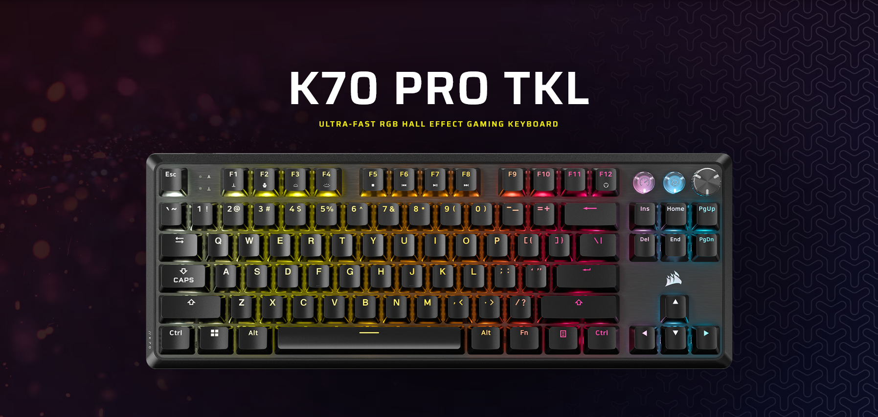 Corasir K70 PRO TKL Hall Effect Gaming Keyboard with Rapid Trigger - White