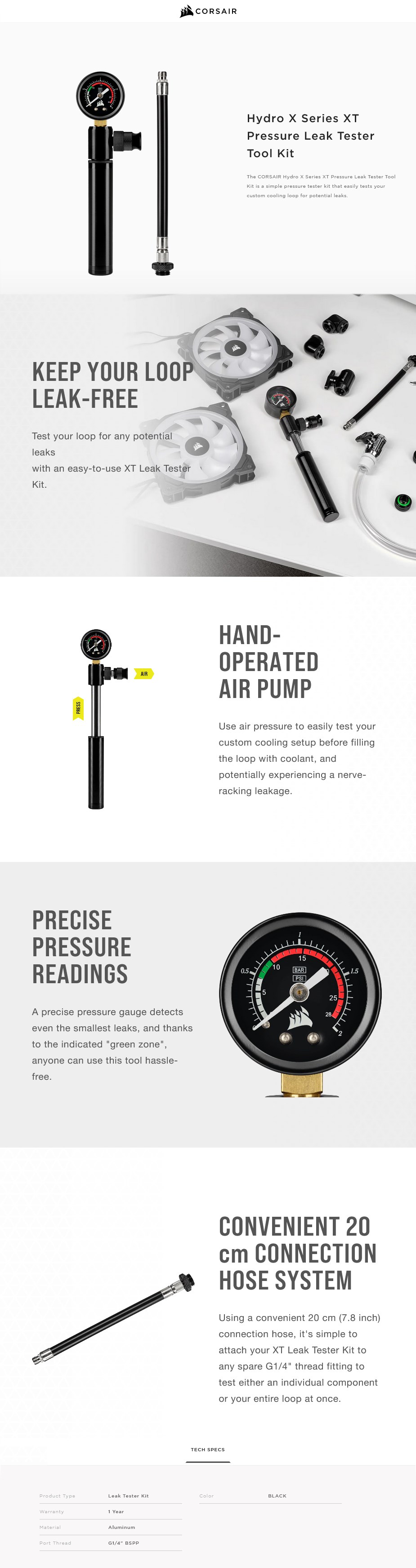 Corsair Hydro X Series XT Pressure Leak Tester Tool Kit CX9071002WW