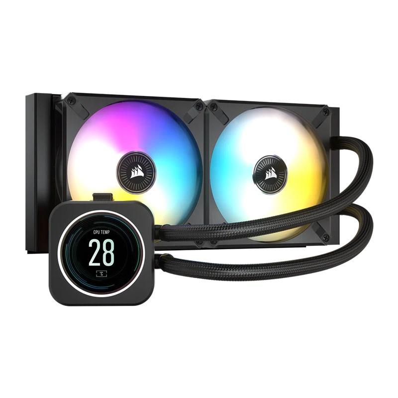 Corsair iCUE H100i ELITE 240mm RGB AIO Liquid CPU Cooler with LCD