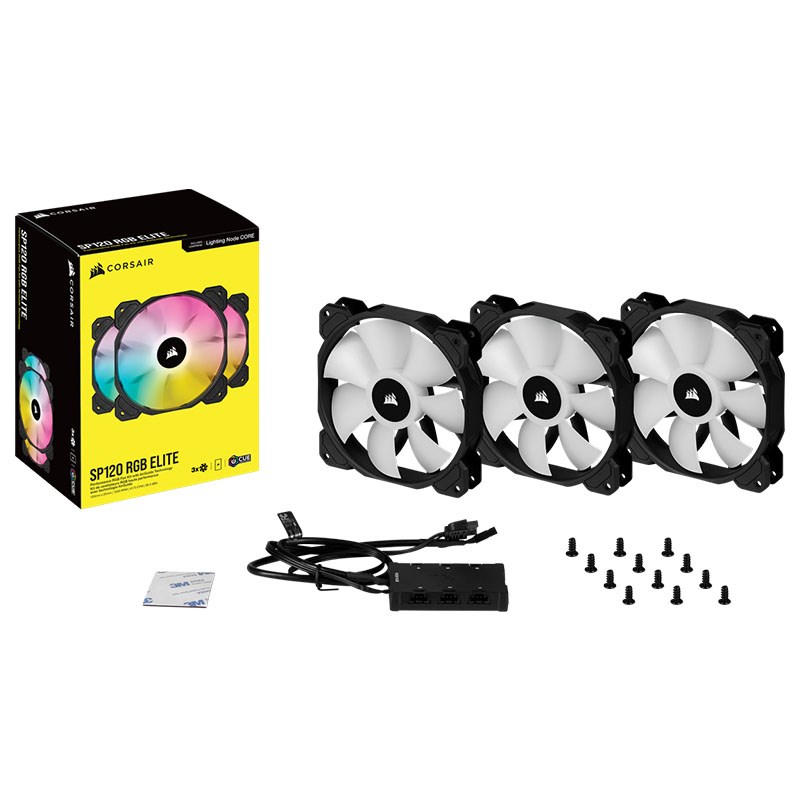 Corsair iCUE SP120 RGB ELITE 120mm PWM Case Fan Pack with