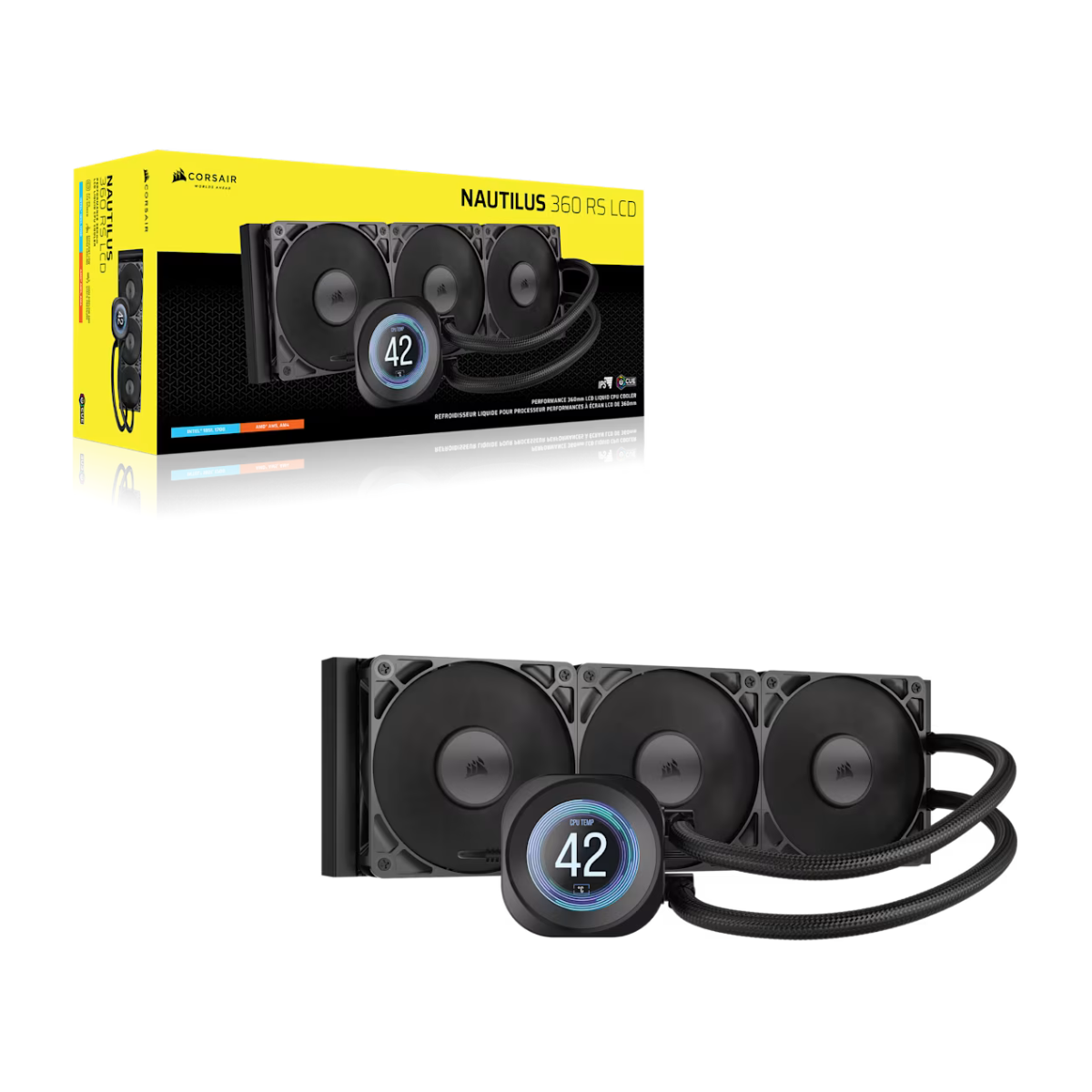 Mercy 360rs Corsair NAUTILUS 360 RS LCD AIO Liquid CPU Cooler - Black - CW-9061033 ...