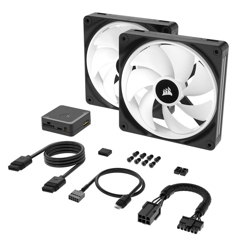 Corsair QX140 iCUE Link 140mm RGB PWM Fan Starter Kit - 2 Pack w