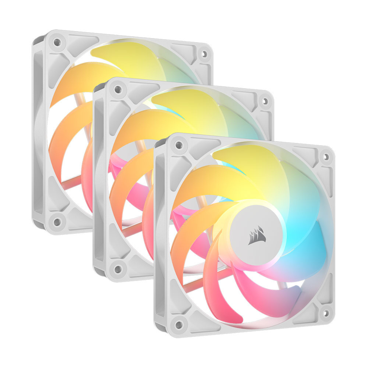 Corsair RS120-R ARGB 120mm PWM Reverse Fans - Triple Pack - White - CO ...