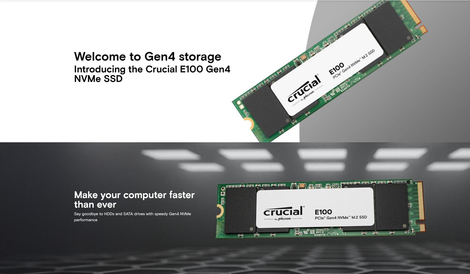 Crucial E100 2TB PCIe Gen4 NVMe M.2 SSD