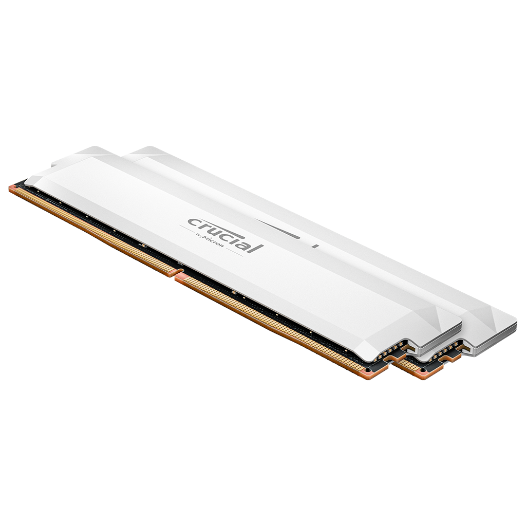 Crucial Pro 32GB (2x 16GB) 6400MHz CL32 DDR5 Memory - White