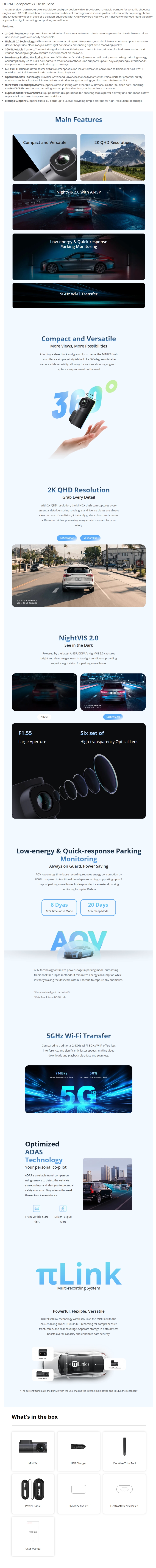 DDPAI MINI2X 2K QHD Front Dash Camera