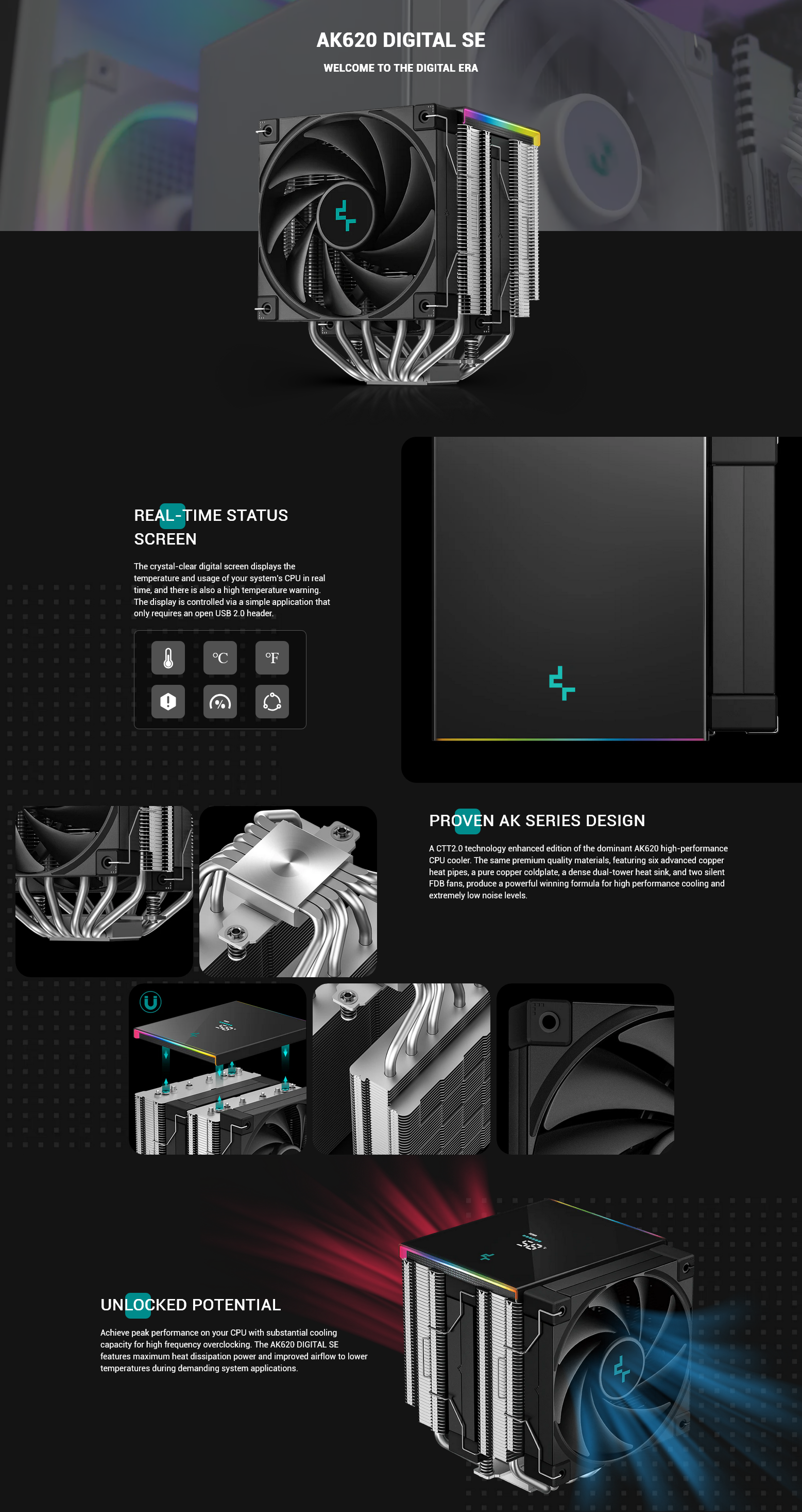 DeepCool AK620 DIGITAL SE CPU Air Cooler - Black