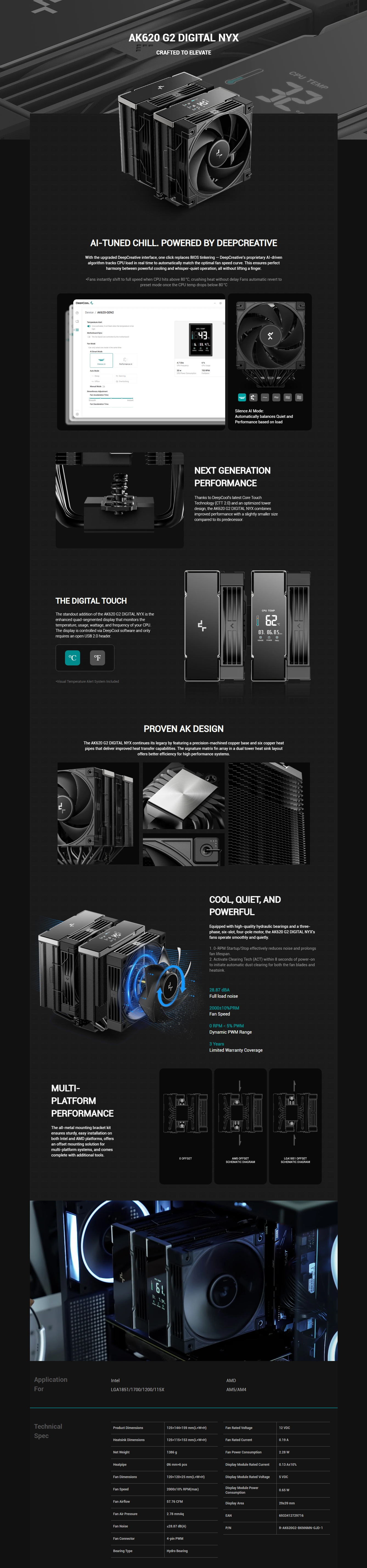 DeepCool AK620 G2 Digital NYX Dual Tower CPU Cooler