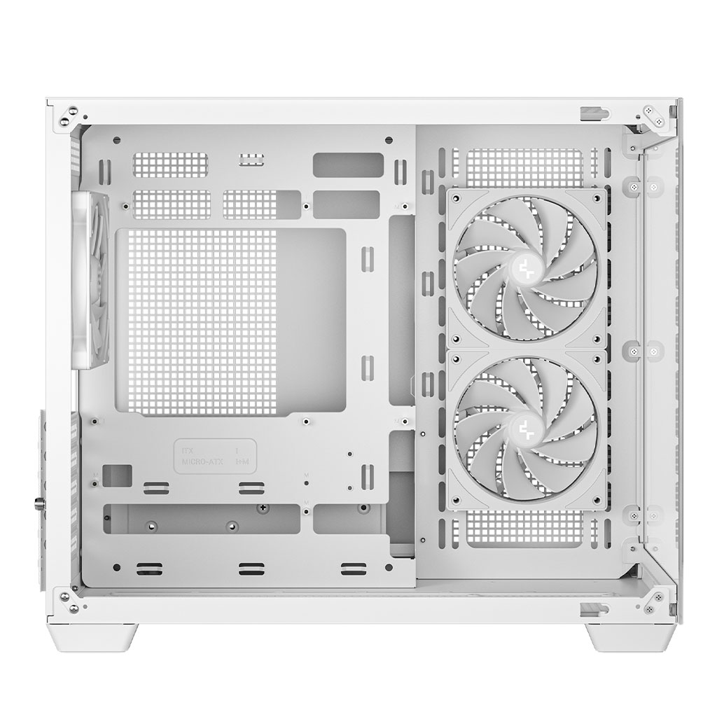 Deepcool cg330 3f wh notranjost micro-atx ohišja z dvema stranskima ventilatorjema