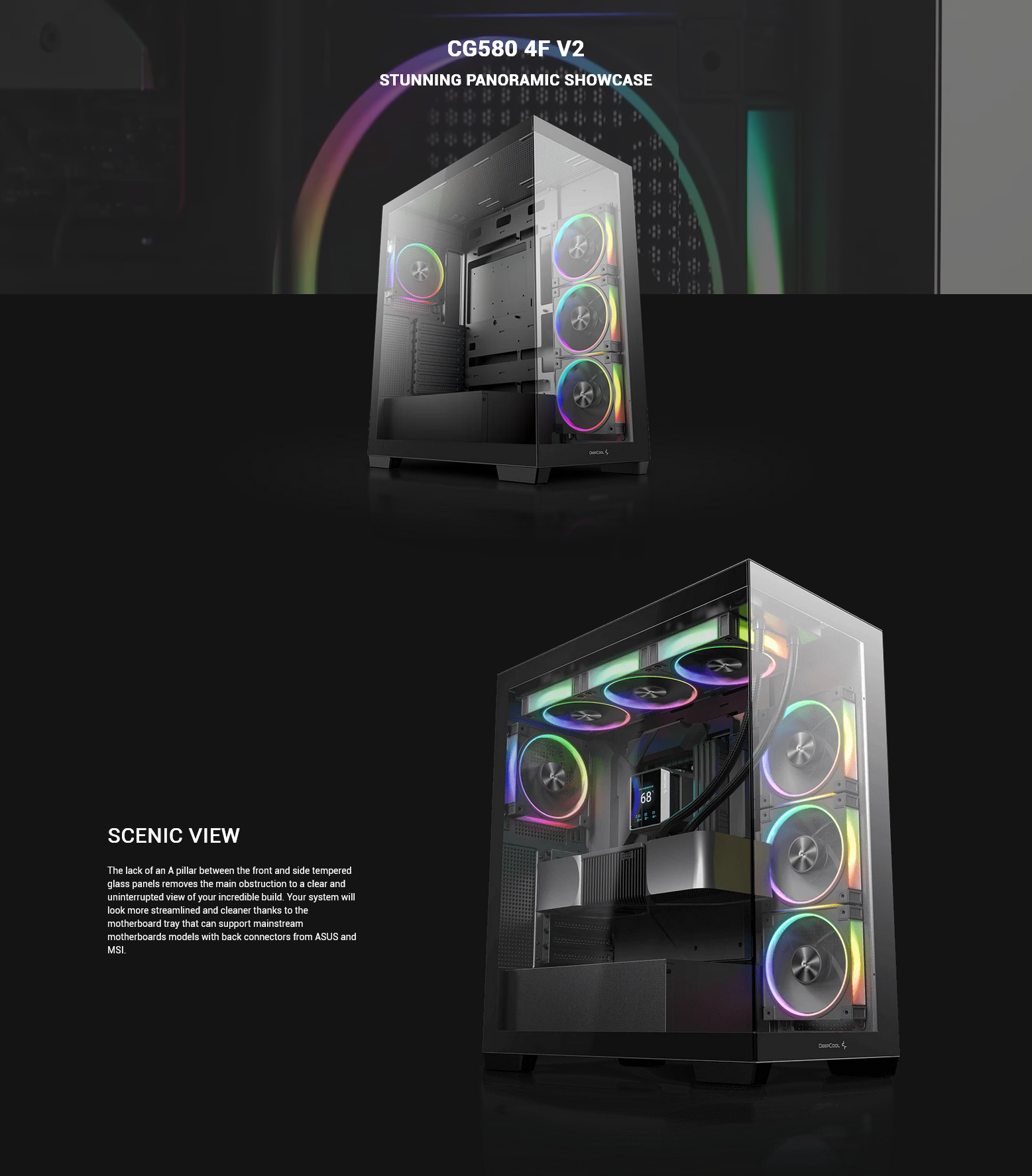 DeepCool CG580 4F V2 Panoramic ATX Case - Black