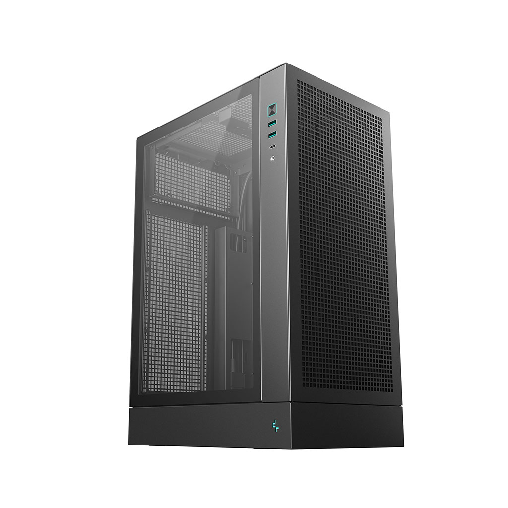 DeepCool CH170 PLUS Vertical Micro-ATX Compact PC Case - Black - R