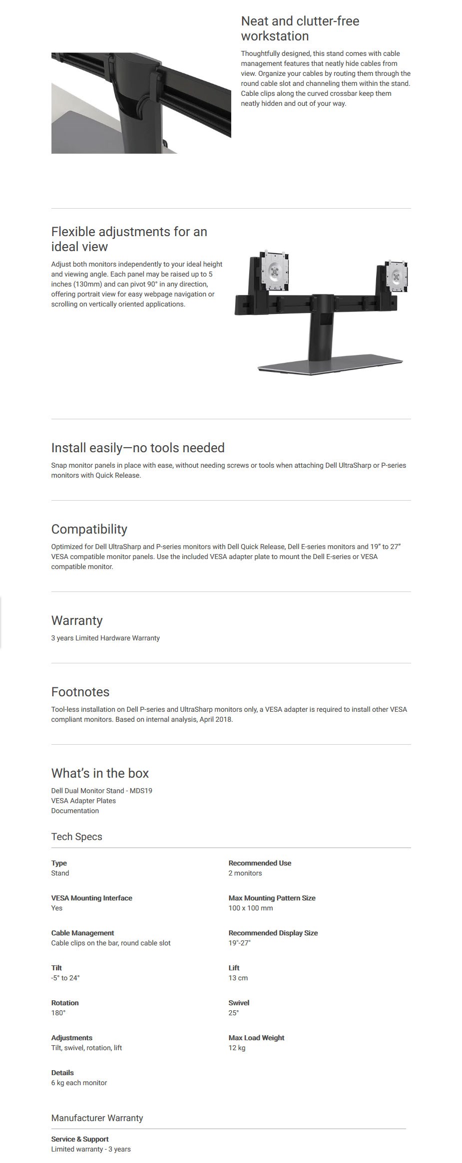 Dell MDS19 Dual Monitor Stand - Desktop Overview 1