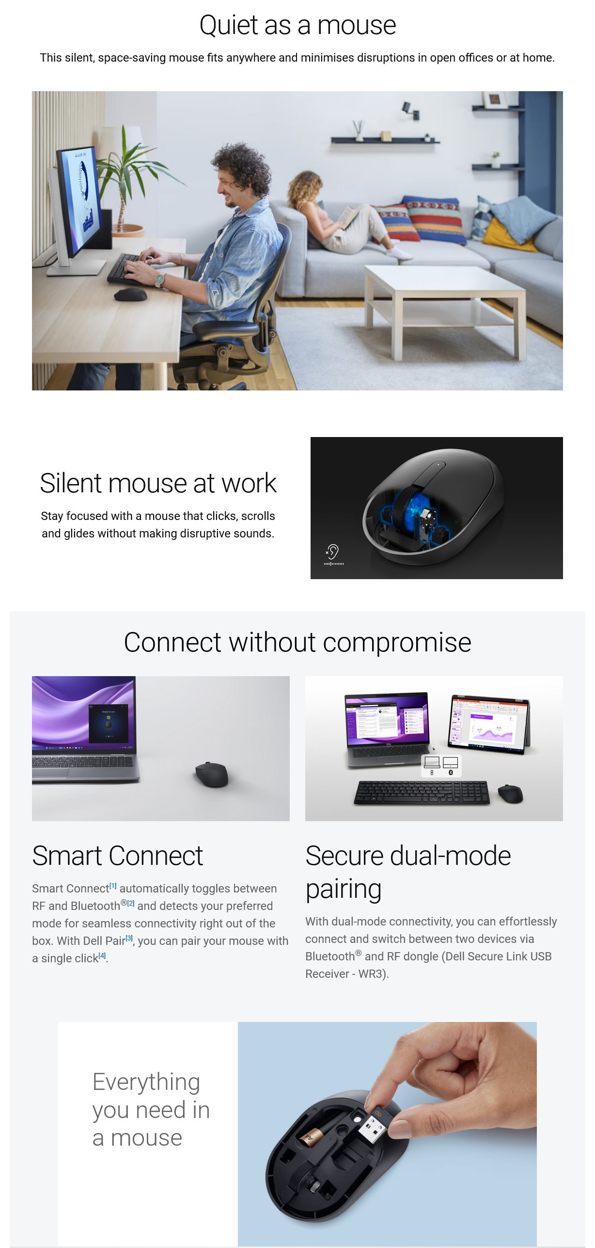 Dell MS355 Wireless Pro Compact Silent Mouse - Black