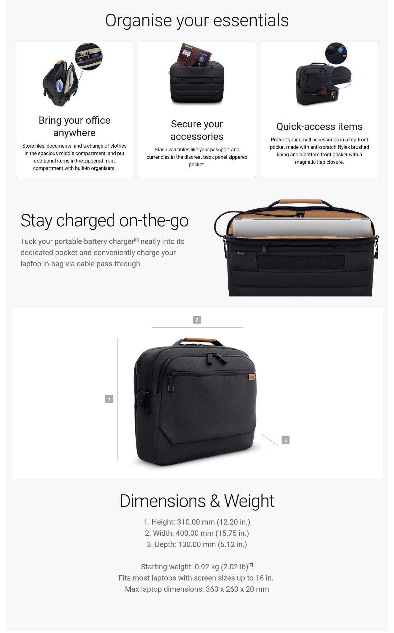 Dell Pro Premium EcoLoop Briefcase for 16