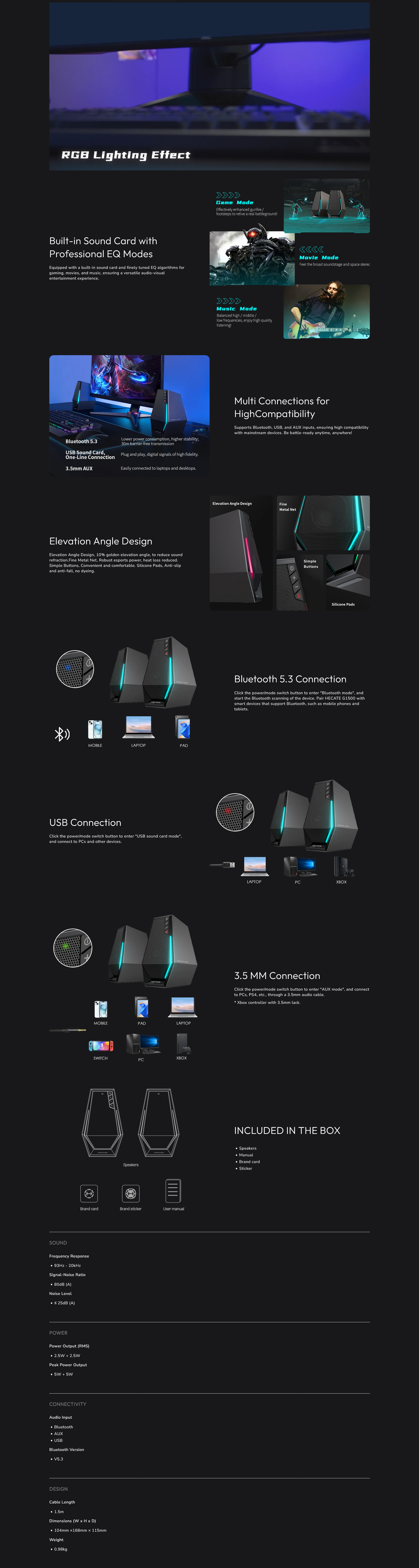 Edifier G1500 Desktop Bluetooth Gaming Speakers - Black
