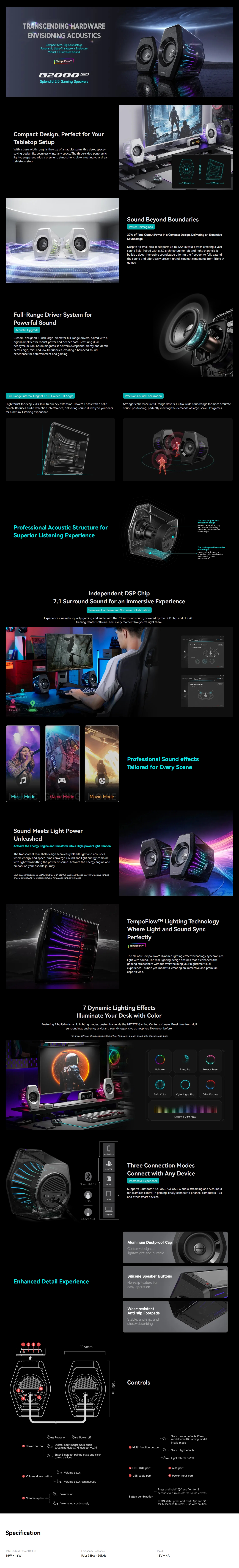 Edifier G2000 Pro Desktop Bluetooth Gaming Speaker - Black