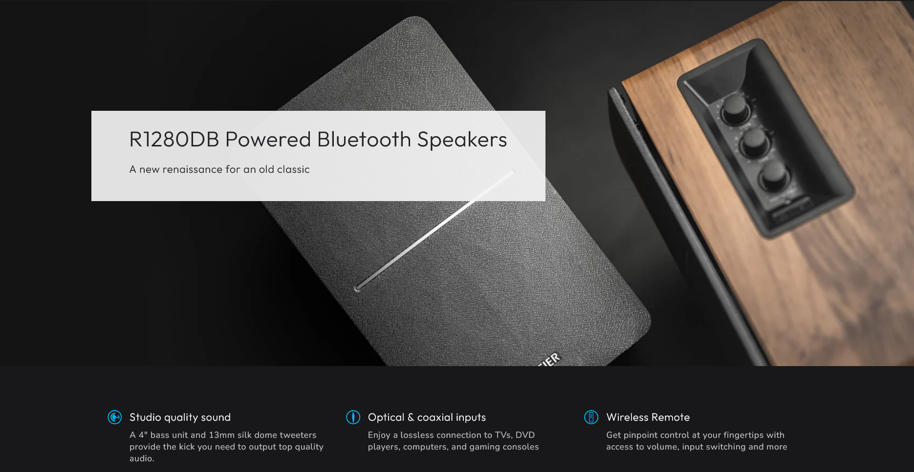 Edifier R1280DB Powered Bookshelf Bluetooth Speakers - Silver