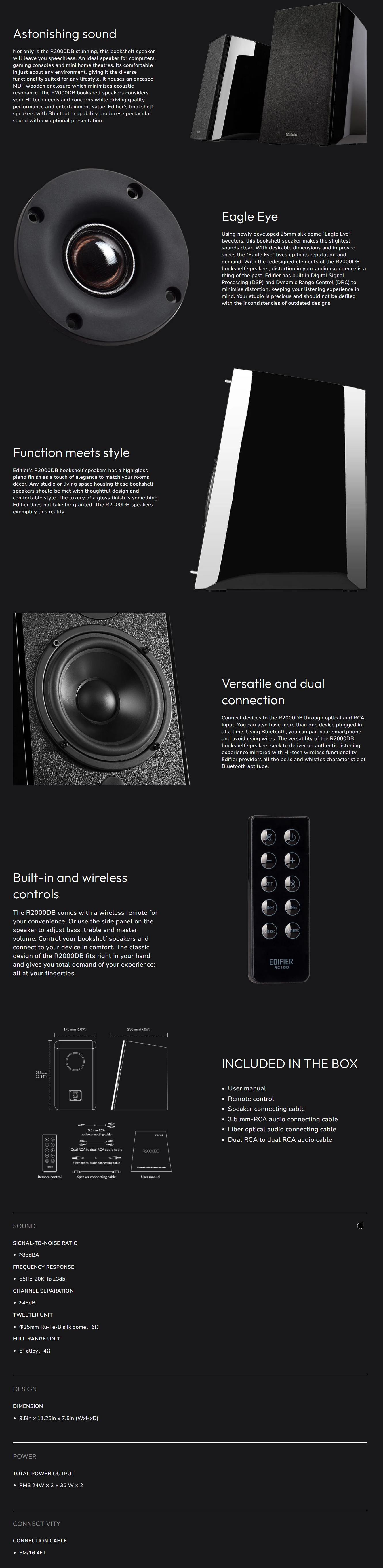 Edifier R2000DB Bookshelf Bluetooth Speaker - Wood