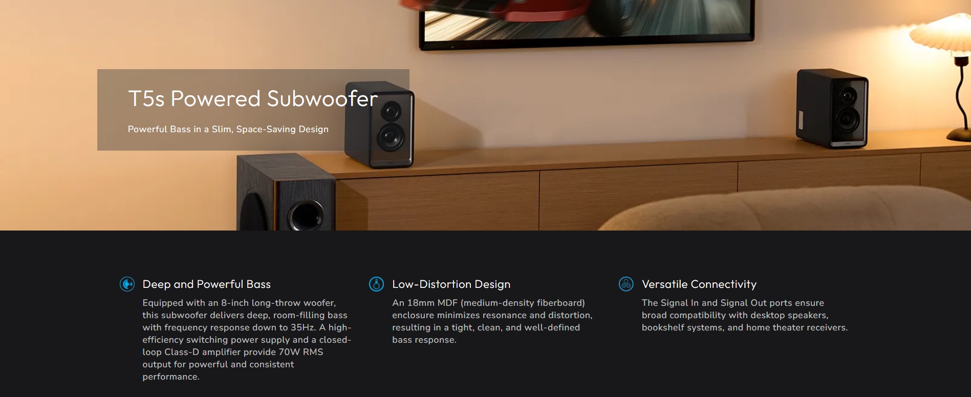 Edifier T5S Powered Subwoofer - Black
