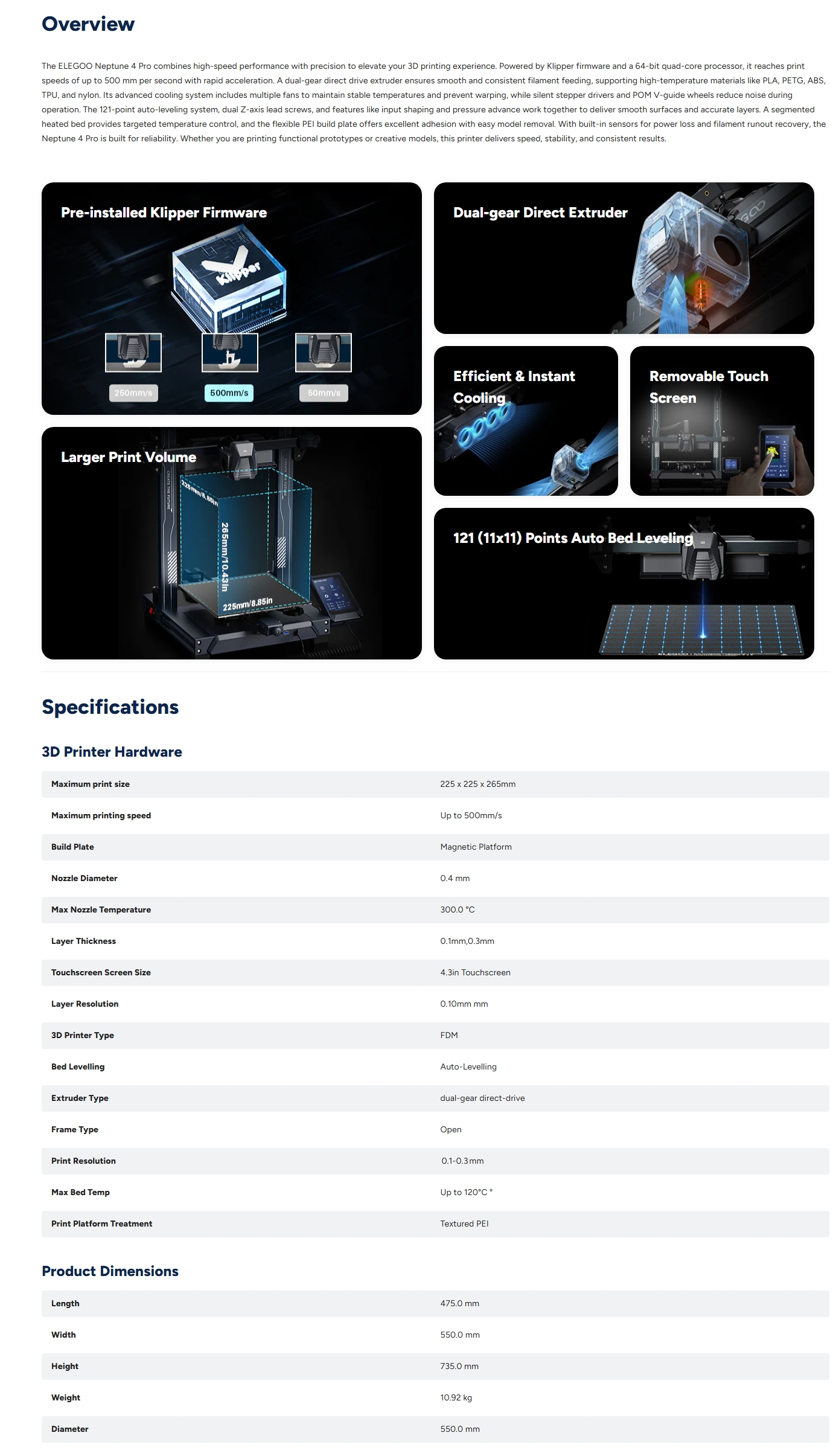 Elegoo Neptune 4 Pro Filament Printer