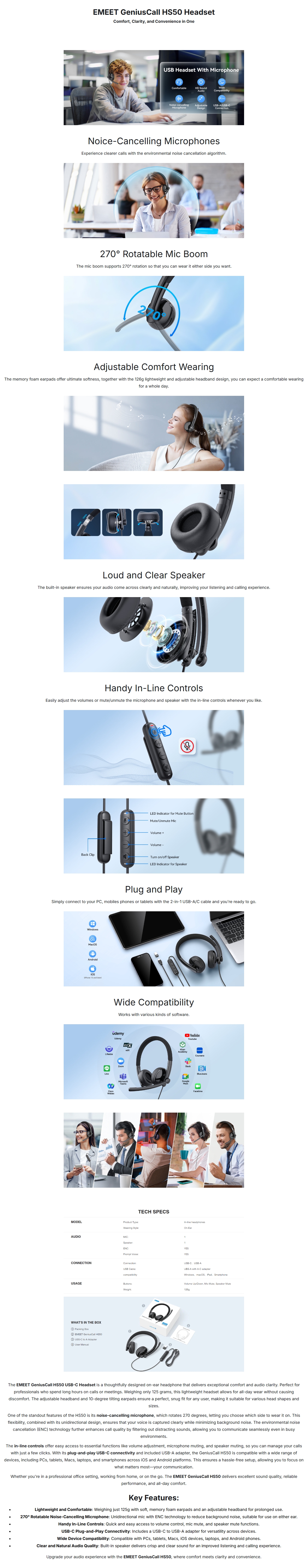 EMEET GeniusCall HS50 Headset