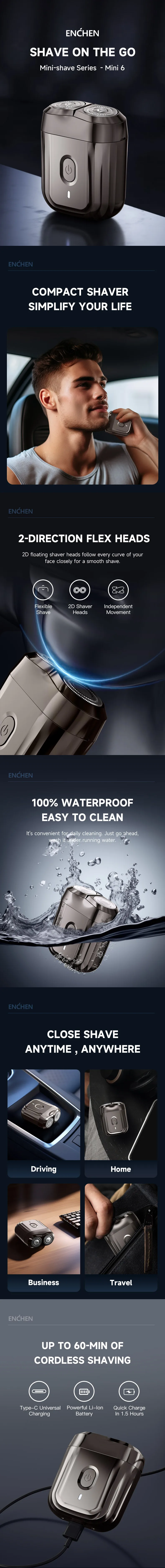 Enchen Mini Pro Portable Shaver - White