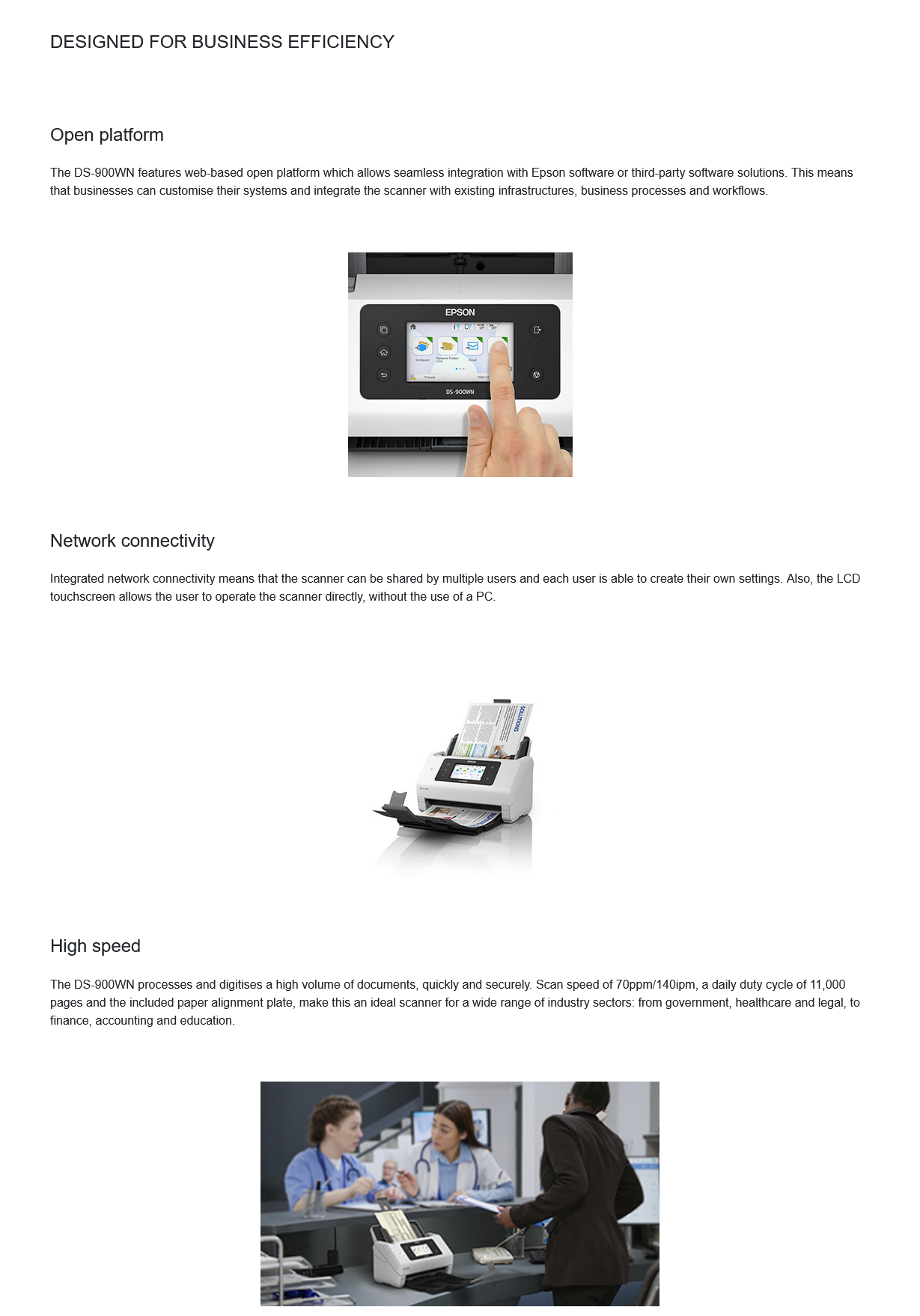 Epson WorkForce DS-900WN Document Scanner