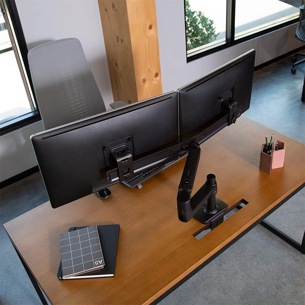 Ergotron LX Desk Monitor マットブラック Ergotron LX Desk Dual Direct Arm Dual Monitor Mount - Matte Black