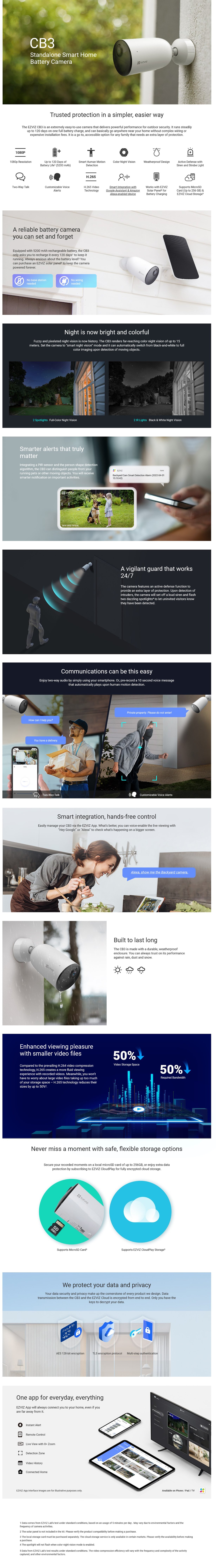 EZVIZ CB3 1080p Battery Wi-Fi Smart Home Camera