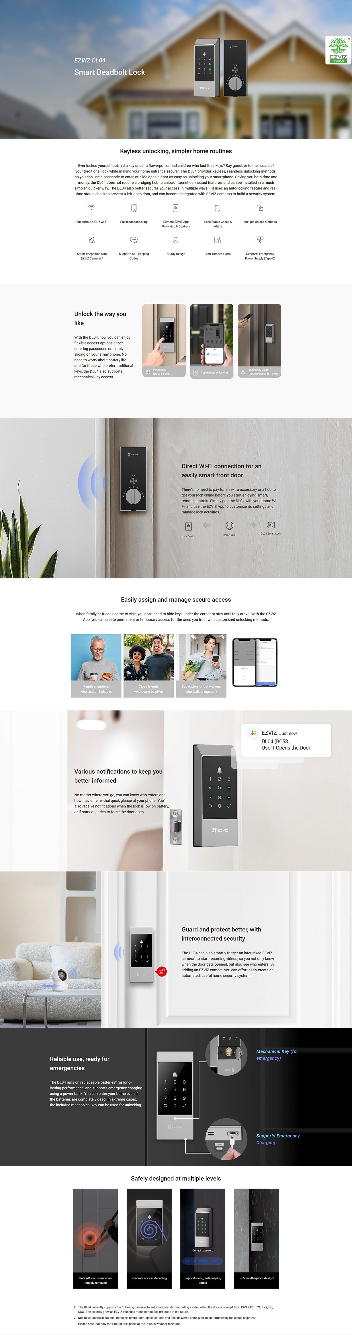 EZVIZ DL04 Wi-Fi Fingerprint Smart Deadbolt