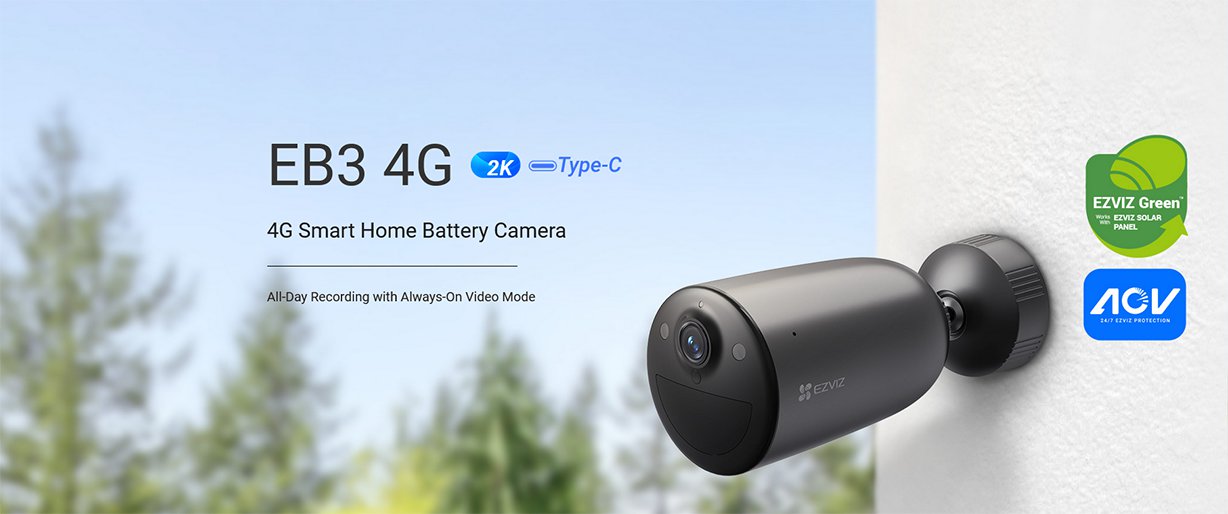 EZVIZ EB3 4G 2K Battery Smart Home Camera